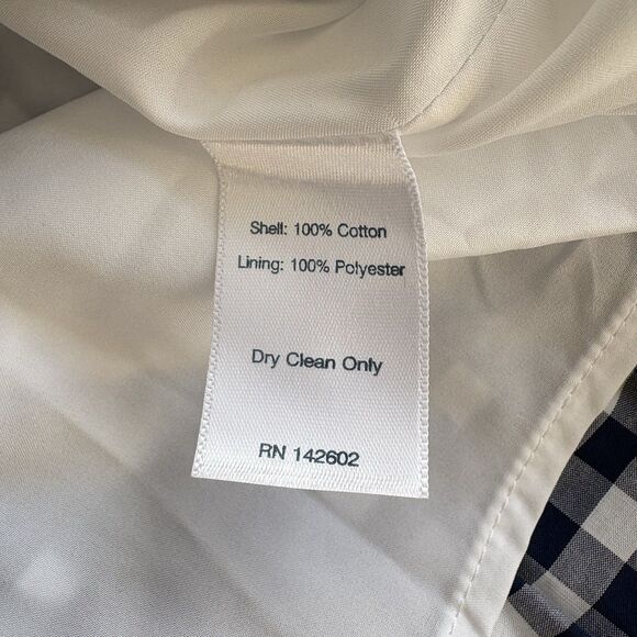 STS Sail To Sable Womens Cotton Long Sleeve Gingham Shift Dress Blue Size Medium - Picture 8 of 14